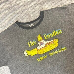 The Beatles Yellow Submarine Rin T-Shirt Mens Large Grey Heather Made in US